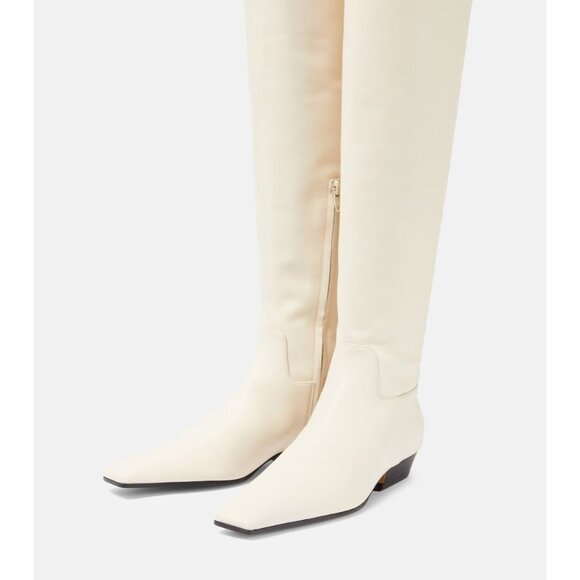 KHAITE Marfa Classic Flat Over The Knee Boots in Off White 41 Womens Thigh High - Picture 16 of 16